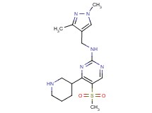 N-[(1,3-dimethyl-1H-pyrazol-4-yl)methyl]-5-(methylsulfonyl)-4-(3-piperidinyl)-2-pyrimidinamine hydrochloride