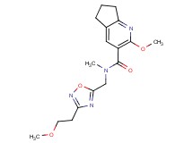 2-methoxy-N-{[3-(2-methoxyethyl)-1,2,4-oxadiazol-5-yl]methyl}-N-methyl-6,7-dihydro-5H-cyclopenta[b]pyridine-3-carboxamide