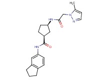 (1S*,3R*)-N-(2,3-dihydro-1H-inden-5-yl)-3-{[(5-methyl-1H-pyrazol-1-yl)acetyl]amino}cyclopentanecarboxamide