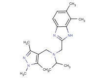 N-[(6,7-dimethyl-1H-benzimidazol-2-yl)methyl]-N-[(1,3,5-trimethyl-1H-pyrazol-4-yl)methyl]propan-2-amine
