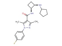 N-[(1S*,2R*)-2-(cyclopentylamino)cyclobutyl]-1-(4-fluorophenyl)-3,5-dimethyl-1H-pyrazole-4-carboxamide
