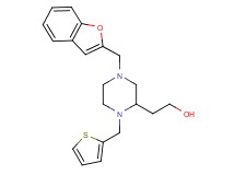 2-[4-(1-benzofuran-2-ylmethyl)-1-(2-thienylmethyl)-2-piperazinyl]ethanol