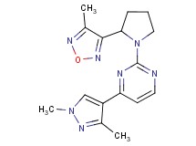 4-(1,3-dimethyl-1H-pyrazol-4-yl)-2-[2-(4-methyl-1,2,5-oxadiazol-3-yl)pyrrolidin-1-yl]pyrimidine