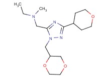 N-{[1-(1,4-dioxan-2-ylmethyl)-3-(tetrahydro-2H-pyran-4-yl)-1H-1,2,4-triazol-5-yl]methyl}-N-methylethanamine