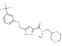 N-(1,4-dioxan-2-ylmethyl)-N-methyl-5-{[3-(trifluoromethyl)phenoxy]methyl}-1H-pyrazole-3-carboxamide