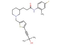 N-(4-fluoro-2-methylphenyl)-3-(1-{[5-(3-hydroxy-3-methyl-1-butyn-1-yl)-2-thienyl]methyl}-3-piperidinyl)propanamide