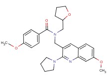 4-methoxy-N-{[7-methoxy-2-(1-pyrrolidinyl)-3-quinolinyl]methyl}-N-(tetrahydro-2-furanylmethyl)benzamide