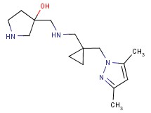 3-{[({1-[(3,5-dimethyl-1H-pyrazol-1-yl)methyl]cyclopropyl}methyl)amino]methyl}-3-pyrrolidinol dihydrochloride