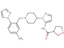 N-(1-{1-[5-methyl-2-(1H-pyrazol-1-yl)benzyl]-4-piperidinyl}-1H-pyrazol-5-yl)tetrahydro-3-furancarboxamide