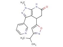 4-(3-isopropylisoxazol-5-yl)-1-methyl-3-pyridin-3-yl-1,4,5,7-tetrahydro-6H-pyrazolo[3,4-b]pyridin-6-one