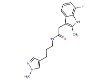 2-(7-fluoro-2-methyl-1H-indol-3-yl)-N-[3-(1-methyl-1H-pyrazol-4-yl)propyl]acetamide