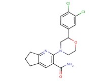 2-[2-(3,4-dichlorophenyl)morpholin-4-yl]-6,7-dihydro-5H-cyclopenta[b]pyridine-3-carboxamide