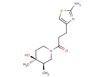 (3R*,4S*)-1-[3-(2-amino-1,3-thiazol-4-yl)propanoyl]-3,4-dimethylpiperidin-4-ol