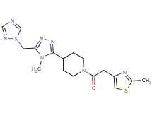 1-[(2-methyl-1,3-thiazol-4-yl)acetyl]-4-[4-methyl-5-(1H-1,2,4-triazol-1-ylmethyl)-4H-1,2,4-triazol-3-yl]piperidine
