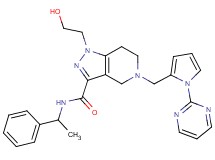 1-(2-hydroxyethyl)-N-(1-phenylethyl)-5-{[1-(2-pyrimidinyl)-1H-pyrrol-2-yl]methyl}-4,5,6,7-tetrahydro-1H-pyrazolo[4,3-c]pyridine-3-carboxamide