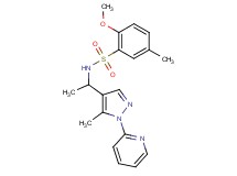 2-methoxy-5-methyl-N-{1-[5-methyl-1-(2-pyridinyl)-1H-pyrazol-4-yl]ethyl}benzenesulfonamide