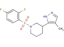 1-[(2,4-difluorophenyl)sulfonyl]-3-(4-methyl-1H-pyrazol-5-yl)piperidine