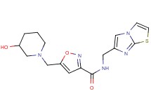 5-[(3-hydroxypiperidin-1-yl)methyl]-N-(imidazo[2,1-b][1,3]thiazol-6-ylmethyl)isoxazole-3-carboxamide