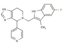 5-[(5-fluoro-3-methyl-1H-indol-2-yl)methyl]-4-pyridin-4-yl-4,5,6,7-tetrahydro-1H-imidazo[4,5-c]pyridine