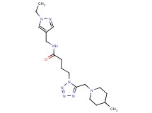 N-[(1-ethyl-1H-pyrazol-4-yl)methyl]-4-{5-[(4-methyl-1-piperidinyl)methyl]-1H-tetrazol-1-yl}butanamide