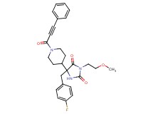 5-(4-fluorobenzyl)-3-(2-methoxyethyl)-5-[1-(3-phenyl-2-propynoyl)-4-piperidinyl]-2,4-imidazolidinedione