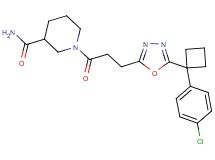 1-(3-{5-[1-(4-chlorophenyl)cyclobutyl]-1,3,4-oxadiazol-2-yl}propanoyl)-3-piperidinecarboxamide