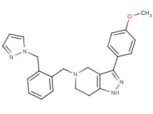 3-(4-methoxyphenyl)-5-[2-(1H-pyrazol-1-ylmethyl)benzyl]-4,5,6,7-tetrahydro-1H-pyrazolo[4,3-c]pyridine trifluoroacetate