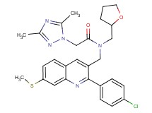 N-{[2-(4-chlorophenyl)-7-(methylthio)-3-quinolinyl]methyl}-2-(3,5-dimethyl-1H-1,2,4-triazol-1-yl)-N-(tetrahydro-2-furanylmethyl)acetamide