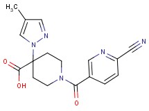 1-[(6-cyanopyridin-3-yl)carbonyl]-4-(4-methyl-1H-pyrazol-1-yl)piperidine-4-carboxylic acid