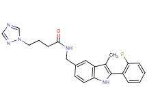 N-{[2-(2-fluorophenyl)-3-methyl-1H-indol-5-yl]methyl}-4-(1H-1,2,4-triazol-1-yl)butanamide