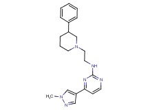 4-(1-methyl-1H-pyrazol-4-yl)-N-[2-(3-phenylpiperidin-1-yl)ethyl]pyrimidin-2-amine