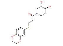 (3S*,4S*)-1-[3-(2,3-dihydro-1,4-benzodioxin-6-ylthio)propanoyl]piperidine-3,4-diol
