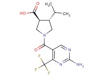 (3S*,4S*)-1-{[2-amino-4-(trifluoromethyl)-5-pyrimidinyl]carbonyl}-4-isopropyl-3-pyrrolidinecarboxylic acid
