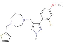1-{[3-(2-fluoro-4-methoxyphenyl)-1H-pyrazol-4-yl]methyl}-4-(2-thienylmethyl)-1,4-diazepane