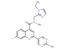 N-[(1-ethyl-1H-imidazol-2-yl)methyl]-7-fluoro-N-methyl-2-(2-methylpyrimidin-5-yl)quinoline-4-carboxamide