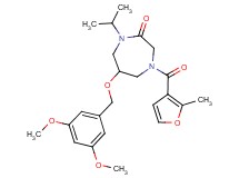 6-[(3,5-dimethoxybenzyl)oxy]-1-isopropyl-4-(2-methyl-3-furoyl)-1,4-diazepan-2-one