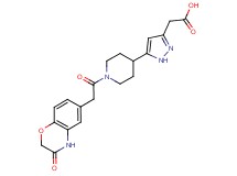 (5-{1-[(3-oxo-3,4-dihydro-2H-1,4-benzoxazin-6-yl)acetyl]piperidin-4-yl}-1H-pyrazol-3-yl)acetic acid