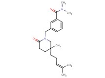 N,N-dimethyl-3-{[5-methyl-5-(4-methylpent-3-en-1-yl)-2-oxopiperidin-1-yl]methyl}benzamide