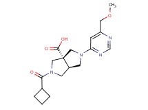(3aS*,6aS*)-2-(cyclobutylcarbonyl)-5-[6-(methoxymethyl)pyrimidin-4-yl]hexahydropyrrolo[3,4-c]pyrrole-3a(1H)-carboxylic acid