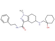 5-{[(1-hydroxycyclohexyl)methyl]amino}-1-methyl-N-(2-phenylethyl)-4,5,6,7-tetrahydro-1H-indazole-3-carboxamide