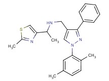 N-{[1-(2,5-dimethylphenyl)-3-phenyl-1H-pyrazol-4-yl]methyl}-1-(2-methyl-1,3-thiazol-4-yl)ethanamine