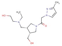 2-[ethyl({(3R*,4R*)-4-(hydroxymethyl)-1-[(3-methyl-1H-pyrazol-1-yl)acetyl]pyrrolidin-3-yl}methyl)amino]ethanol