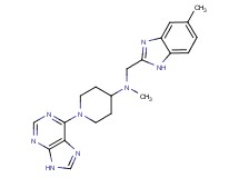 N-methyl-N-[(5-methyl-1H-benzimidazol-2-yl)methyl]-1-(9H-purin-6-yl)piperidin-4-amine