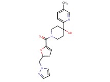 4-(5-methylpyridin-2-yl)-1-[5-(1H-pyrazol-1-ylmethyl)-2-furoyl]piperidin-4-ol