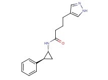 N-[(1R*,2S*)-2-phenylcyclopropyl]-4-(1H-pyrazol-4-yl)butanamide