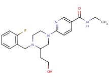 N-ethyl-6-[4-(2-fluorobenzyl)-3-(2-hydroxyethyl)-1-piperazinyl]nicotinamide