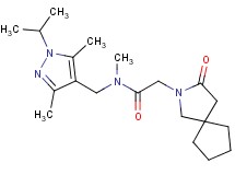 N-[(1-isopropyl-3,5-dimethyl-1H-pyrazol-4-yl)methyl]-N-methyl-2-(3-oxo-2-azaspiro[4.4]non-2-yl)acetamide