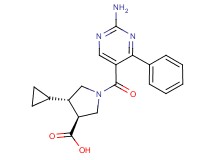 (3S*,4S*)-1-[(2-amino-4-phenylpyrimidin-5-yl)carbonyl]-4-cyclopropylpyrrolidine-3-carboxylic acid