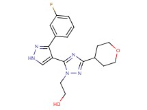 2-[5-[3-(3-fluorophenyl)-1H-pyrazol-4-yl]-3-(tetrahydro-2H-pyran-4-yl)-1H-1,2,4-triazol-1-yl]ethanol