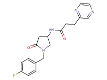 N-[1-(4-fluorobenzyl)-5-oxo-3-pyrrolidinyl]-3-(2-pyrazinyl)propanamide
